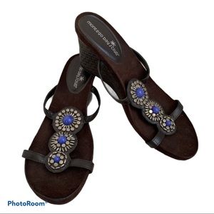 Montgomery Bay Club Wedge Slide Sandals Size 10